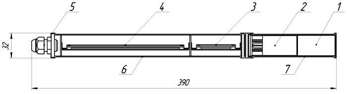 Радиометр скважинного каротажа РСК-1 - габаритная схема