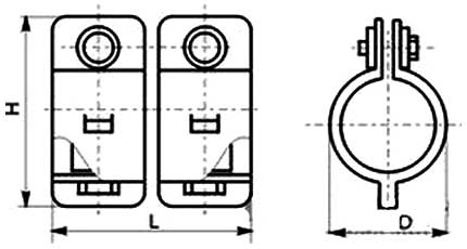 Габаритная схема муфты трубной ТР-9
