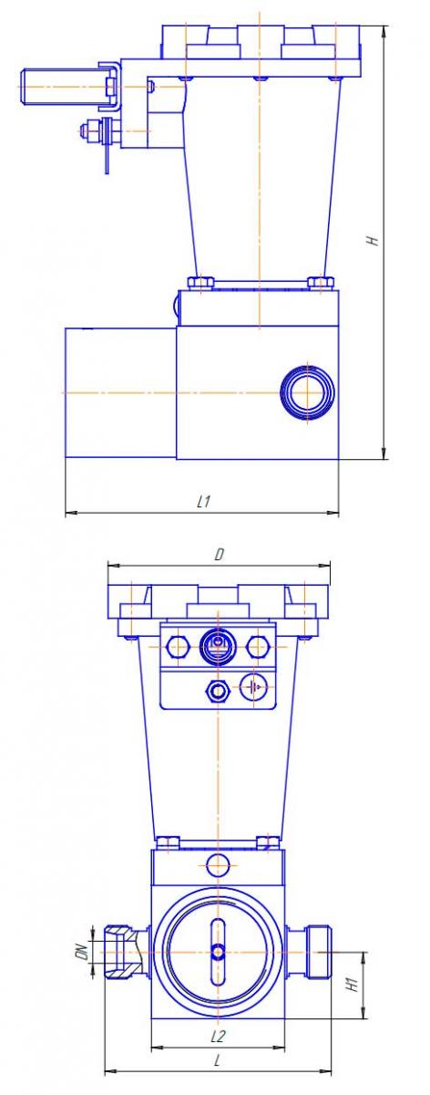 Чертеж - Клапан электромагнитный двухпозиционный УФ 96577-010