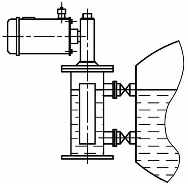 Схема установки преобразователя ПИУП-М-22 на выносной колонке