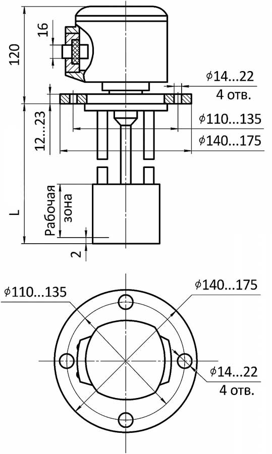 Общий вид, габаритные и установочные размеры СУС-161Р(Б)
