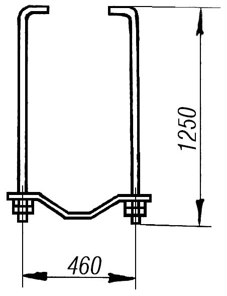 Подвеска кабельроста П2 - габаритная схема