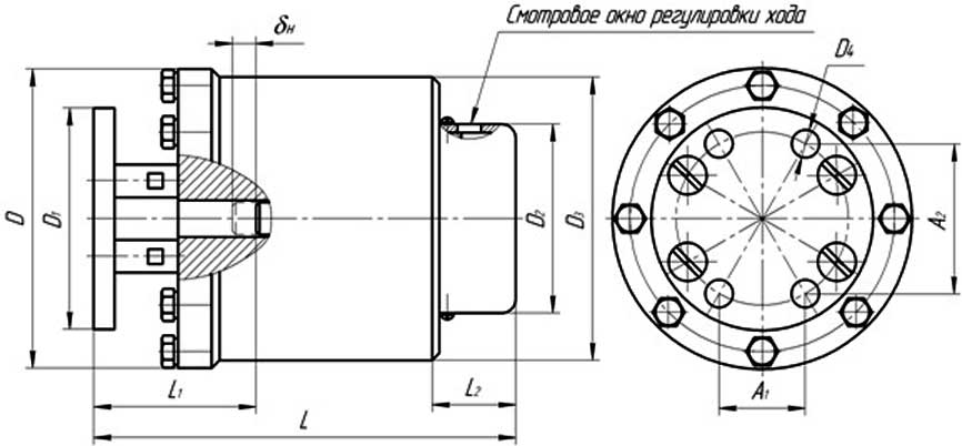 Габаритный чертеж электромагнит МП 201-1